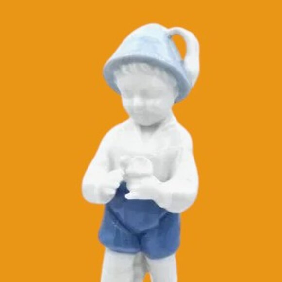 Vintage Gerold Porzellan Boy & Snail Bavaria West Germany - Picture 5 of 7